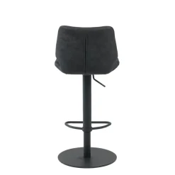Tabouret Réglable En Hauteur|Tabouret Snack (assise +/- 65 Cm)*IndicaTabouret tournant et réglable coque matelassée en simili avec pied en métal noir