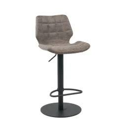 Tabouret Réglable En Hauteur|Tabouret Snack (assise +/- 65 Cm)*IndicaTabouret tournant et réglable coque matelassée en simili avec pied en métal noir