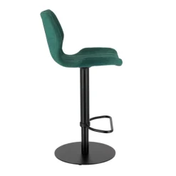 Tabouret De Bar (assise +/- 80 Cm)|Tabouret Snack (assise +/- 65 Cm)*IndicaTabouret tournant et réglable coque en tissu avec pied en métal noir
