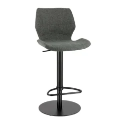 Tabouret De Bar (assise +/- 80 Cm)|Tabouret Snack (assise +/- 65 Cm)*IndicaTabouret tournant et réglable coque en tissu avec pied en métal noir