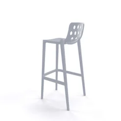 Tabouret De Bar (assise +/- 80 Cm)*Isidoro Tabouret de bar d'extérieur moderne empilable avec dossier ronds ajourés