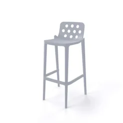 Tabouret De Bar (assise +/- 80 Cm)*Isidoro Tabouret de bar d'extérieur moderne empilable avec dossier ronds ajourés