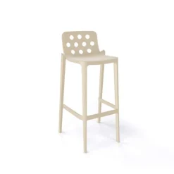 Tabouret De Bar (assise +/- 80 Cm)*Isidoro Tabouret de bar d'extérieur moderne empilable avec dossier ronds ajourés