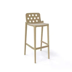 Tabouret De Bar (assise +/- 80 Cm)*Isidoro Tabouret de bar d'extérieur moderne empilable avec dossier ronds ajourés