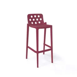 Tabouret De Bar (assise +/- 80 Cm)*Isidoro Tabouret de bar d'extérieur moderne empilable avec dossier ronds ajourés