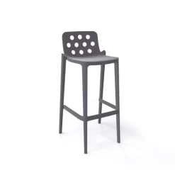 Tabouret De Bar (assise +/- 80 Cm)*Isidoro Tabouret de bar d'extérieur moderne empilable avec dossier ronds ajourés