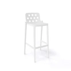 Tabouret De Bar (assise +/- 80 Cm)*Isidoro Tabouret de bar d'extérieur moderne empilable avec dossier ronds ajourés