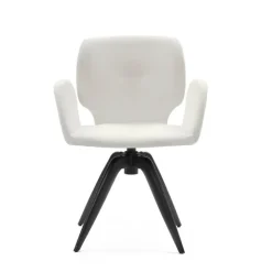 Mobitec Chaise De Bureau|Chaise De Salle à Manger*Jeanne ® Fauteuil pivotant tendance en tissu et pieds bois