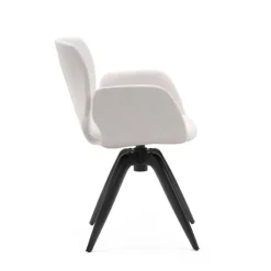 Mobitec Chaise De Bureau|Chaise De Salle à Manger*Jeanne ® Fauteuil pivotant tendance en tissu et pieds bois
