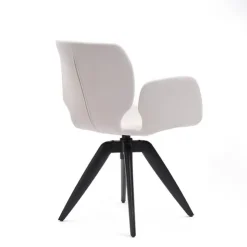 Mobitec Chaise De Bureau|Chaise De Salle à Manger*Jeanne ® Fauteuil pivotant tendance en tissu et pieds bois