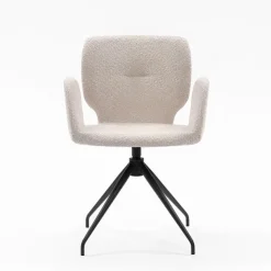 Mobitec Chaise De Salle à Manger|Chaise De Bureau*Jeanne ® Fauteuil tendance en tissu pivotant avec pieds en métal