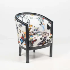 Paget Fauteuil De Salon*Julien Fauteuil tonneau pour salon fabrication française en tissu et bois massif