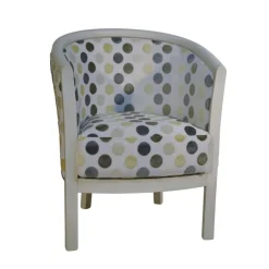 Paget Fauteuil De Salon*Julien Fauteuil tonneau pour salon fabrication française en tissu et bois massif
