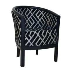 Paget Fauteuil De Salon*Julien Fauteuil tonneau pour salon fabrication française en tissu et bois massif
