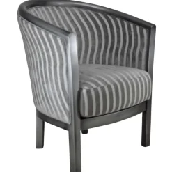 Paget Fauteuil De Salon*Julien Fauteuil tonneau pour salon fabrication française en tissu et bois massif