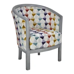 Paget Fauteuil De Salon*Julien Fauteuil tonneau pour salon fabrication française en tissu et bois massif