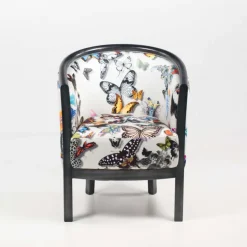 Paget Fauteuil De Salon*Julien Fauteuil tonneau pour salon fabrication française en tissu et bois massif