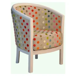 Paget Fauteuil De Salon*Julien Fauteuil tonneau pour salon fabrication française en tissu et bois massif