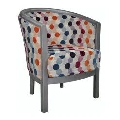 Paget Fauteuil De Salon*Julien Fauteuil tonneau pour salon fabrication française en tissu et bois massif