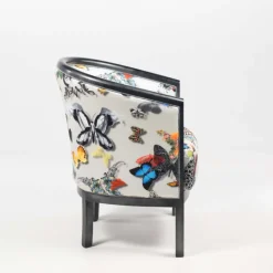 Paget Fauteuil De Salon*Julien Fauteuil tonneau pour salon fabrication française en tissu et bois massif