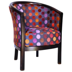 Paget Fauteuil De Salon*Julien Fauteuil tonneau pour salon fabrication française en tissu et bois massif