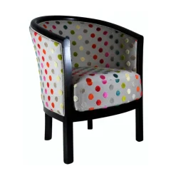 Paget Fauteuil De Salon*Julien Fauteuil tonneau pour salon fabrication française en tissu et bois massif