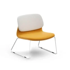 Sokoa Fauteuil De Salon*Klik Chauffeuse confortable en tissu avec pieds traineau en métal