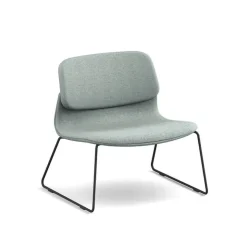 Sokoa Fauteuil De Salon*Klik Chauffeuse confortable en tissu avec pieds traineau en métal