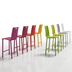 Mobliberica Tabouret Snack (assise +/- 65 Cm)|Tabouret De Bar (assise +/- 80 Cm)*Koko Tabouret snack ® dossier bas en bois