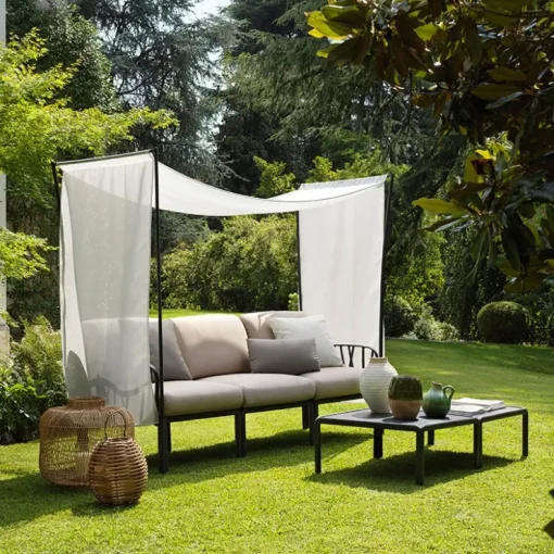 Fauteuil De Jardin*Komodo ombra 3 Canapé de jardin 3 places avec voile d'ombrage fabriqué en Italie