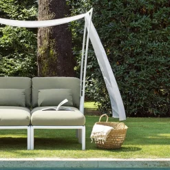Fauteuil De Jardin*Komodo ombra 3 Canapé de jardin 3 places avec voile d'ombrage fabriqué en Italie