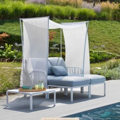 Fauteuil De Jardin*Komodo ombra 2 Canapé de jardin 2 places avec voile d'ombrage fabriqué en Italie