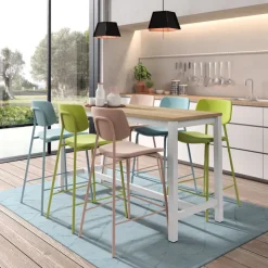 Perfecta Tabouret Snack (assise +/- 65 Cm)|Tabouret De Bar (assise +/- 80 Cm)*Lago Tabouret snack vintage rembourré en simili fabriqué en Belgique