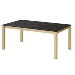 Cancio Table De Cuisine|Table De Salle à Manger*Lakera Table en Dekton avec pieds en bois massif