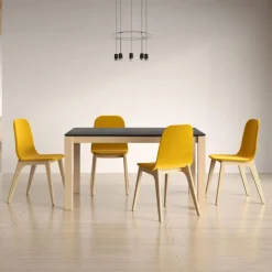 Cancio Table De Cuisine|Table De Salle à Manger*Lakera Table en Dekton avec pieds en bois massif