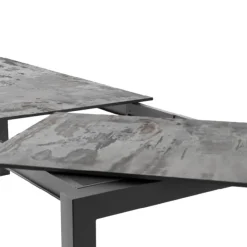Cancio Table De Cuisine|Table De Salle à Manger*Lakera Table en Dekton rectangulaire extensible avec pieds en métal