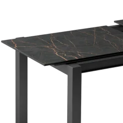 Cancio Table De Cuisine*Lakera Table snack en Dekton rectangulaire extensible avec pieds en métal