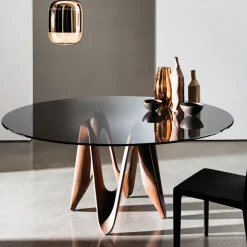 Sovet Italia Table De Salle à Manger*Lambda Sovet® Table ronde design en verre