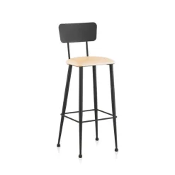 Jayso Tabouret Snack (assise +/- 65 Cm)|Tabouret De Bar (assise +/- 80 Cm)*Lanuza Tabouret haut pour cuisine en métal et assise rembourrée