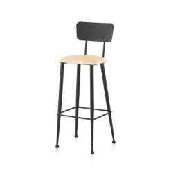 Jayso Tabouret Snack (assise +/- 65 Cm)|Tabouret De Bar (assise +/- 80 Cm)*Lanuza Tabouret haut pour cuisine en métal et assise rembourrée