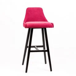 Sessio Tabouret De Bar (assise +/- 80 Cm)*Lars diamant Tabouret de bar en tissu dos matelassé pieds bois