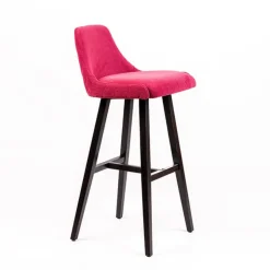 Sessio Tabouret De Bar (assise +/- 80 Cm)*Lars diamant Tabouret de bar en tissu dos matelassé pieds bois