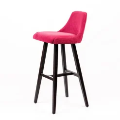 Sessio Tabouret De Bar (assise +/- 80 Cm)*Lars diamant Tabouret de bar en tissu dos matelassé pieds bois