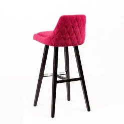 Sessio Tabouret De Bar (assise +/- 80 Cm)*Lars diamant Tabouret de bar en tissu dos matelassé pieds bois