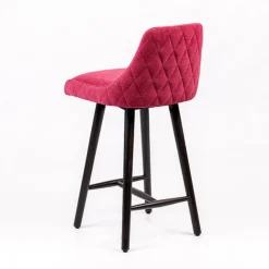 Sessio Tabouret Snack (assise +/- 65 Cm)|Tabouret De Bar (assise +/- 80 Cm)*Lars diamant Tabouret snack matelassé en tissu et pieds en bois