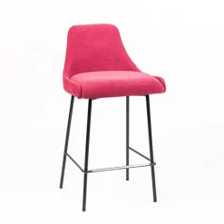 Sessio Tabouret Snack (assise +/- 65 Cm)|Tabouret De Bar (assise +/- 80 Cm)*Lars diamant Tabouret snack en tissu dossier matelassé pieds en métal