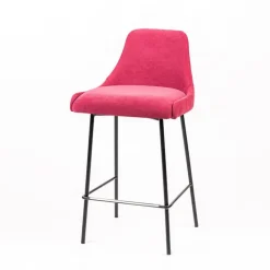 Sessio Tabouret Snack (assise +/- 65 Cm)|Tabouret De Bar (assise +/- 80 Cm)*Lars diamant Tabouret snack en tissu dossier matelassé pieds en métal