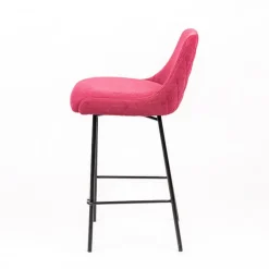 Sessio Tabouret Snack (assise +/- 65 Cm)|Tabouret De Bar (assise +/- 80 Cm)*Lars diamant Tabouret snack en tissu dossier matelassé pieds en métal