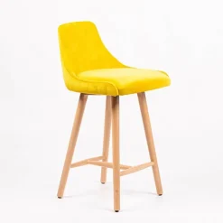 Sessio Tabouret Snack (assise +/- 65 Cm)|Tabouret De Bar (assise +/- 80 Cm)*Lars line Tabouret snack tissu dossier matelassé pieds bois