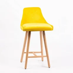 Sessio Tabouret Snack (assise +/- 65 Cm)|Tabouret De Bar (assise +/- 80 Cm)*Lars line Tabouret snack tissu dossier matelassé pieds bois